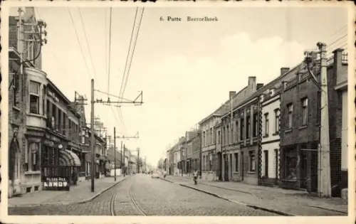Ak Putte Woensdrecht Nordbrabant, Straße in  Gebäude, Schienen, Werbung für LAMOW
