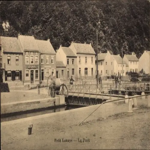 Ak Petit Lanaye Visé Wallonien Lüttich, Brücke, Häuser, Straße, Menschen, Wasser