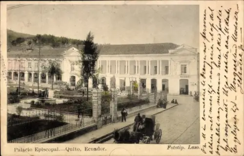 Ak Quito Ecuador, Palacio Episcopal,  Fototip. Laso