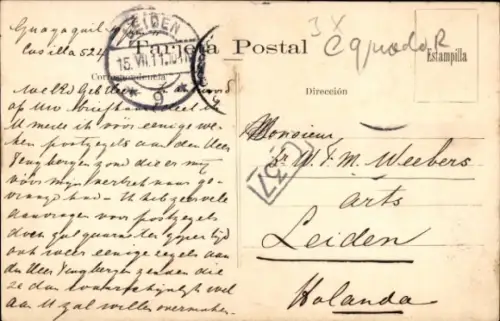 Ak Quito Ecuador, Palacio Episcopal,  Fototip. Laso