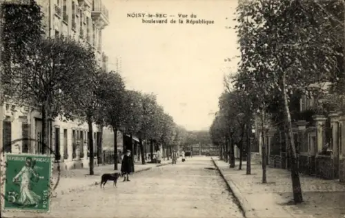 Ak Noisy le Sec Seine Saint Denis, Boulevard de la République