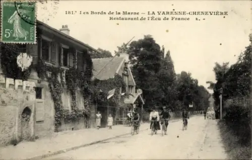 CPA La Varenne Chennevières Saint-Maur-des-Fossés Val de Marne, Restaurant de l'Ecu de France