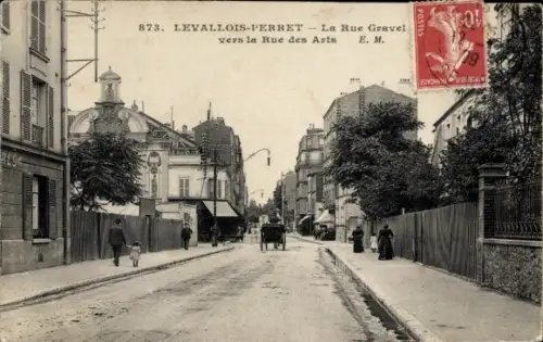CPA Levallois Perret Hauts de Seine, Rue Gravel vers la Rue des Arts