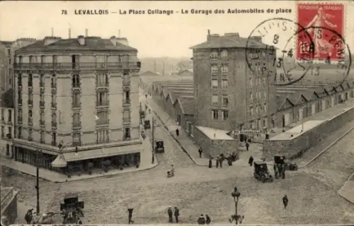 Ak Levallois Perret Hauts de Seine, Place Collange, Garage des Automobiles