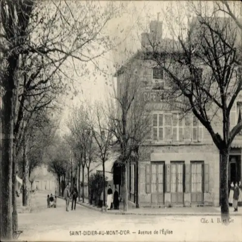 Ak Saint Didier au Mont d'Or Rhône, Avenue de l'Église