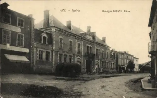 Ak Azé Loir-et-Cher, Mairie, Phototypie ROMAND, Straße, Gebäude