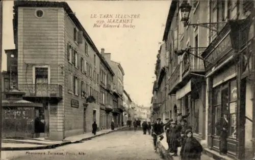 Ak Mazamet Tarn, Schmale Straße, Häuser, Menschen,  , schwarz-weiß