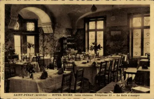 Ak Saint Péray Ardèche, Hotel Roche, la Salle à manger