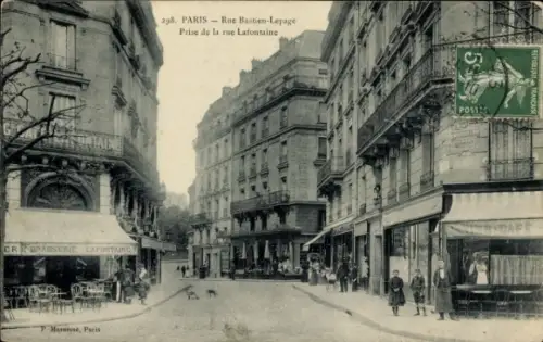 Ak Paris XVI Passy, Rue Bastien-Lepage, aufgenommen von der Rue Lafontaine