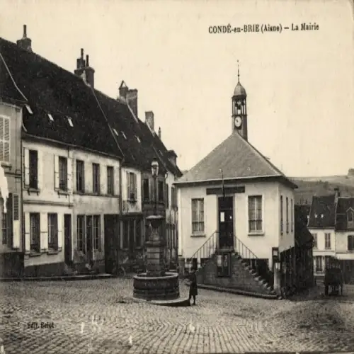 Ak Conde en Brie Aisne, La Mairie