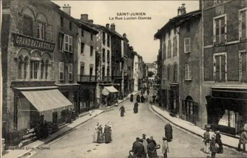 Ak Saint Junien Haute Vienne, Rue Lucien Dumas, Grand Bazar
