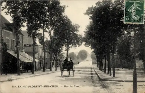 Ak Saint Florent sur Cher, Rue du Cher