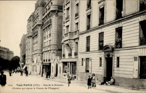 Ak Paris Ménilmontant, Rue de la Bidassoa