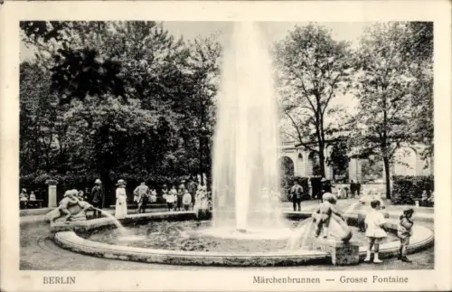 Ak Berlin Friedrichshain, Märchenbrunnen, Große Fontaine