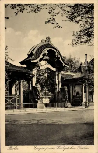 Ak Berlin Tiergarten, Zoologischer Garten, Eingangstor, Elefantenportal
