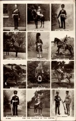 Ak Britische Soldaten, Schotte, Uniformen, Pferde