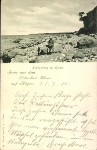 Ak Glowe auf Rügen, Küste, Steine, Königshörn