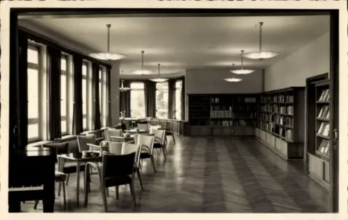 Ak Sankelmark Oeversee in Schleswig Holstein, Grenzakademie, Bibliothek u. Tagesraum