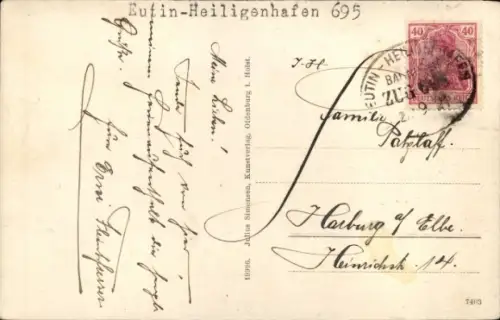 Ak Neustadt in Holstein, Ostseebad Neustadt i. Holst., Blick auf Stadt und Kirche, Küstenansicht