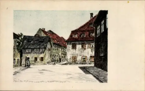 Künstler Ak Lark, B., Eger Reg. Karlsbad, Vohbruggasse, Häuser