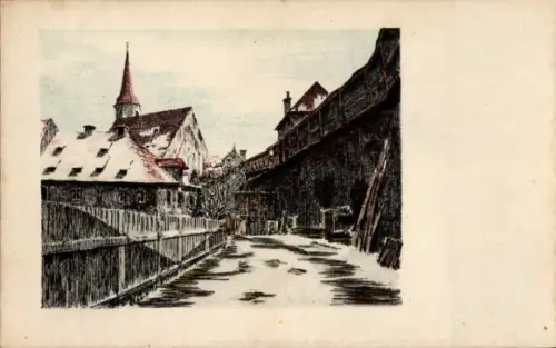 Künstler Ak Lark, B., Cheb Eger Region Karlsbad, Franziskanerhof
