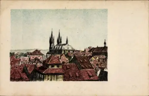 Künstler Ak Lark B., Eger Region Karlsbad, Gesamtansicht, Barbarossakapelle
