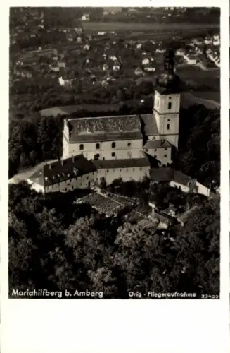 Ak Amberg in der Oberpfalz Bayern, Kloster Mariahilfberg, Fliegeraufnahme