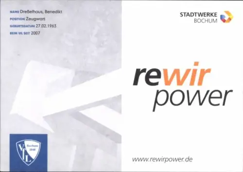 Autogrammkarte Zeugwart Benedikt Dreßelhaus, VfL Bochum, Autogramm