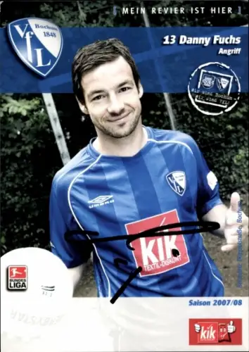 Autogrammkarte Fußballer Danny Fuchs, VfL Bochum, Autogramm
