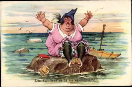 Künstler Ak Thiele, Arthur, Seebad Binz auf Rügen, Heulboje, Frau, Strümpfe, Sonnenschirm, Bücher 