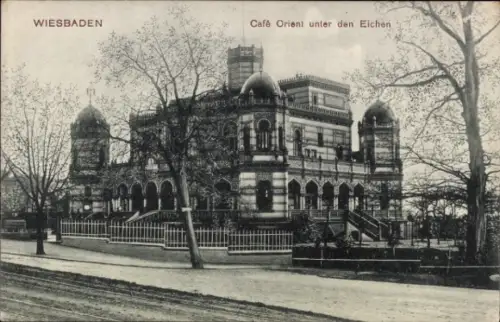 Ak Wiesbaden in Hessen, Cafe Orient unter den Eichen