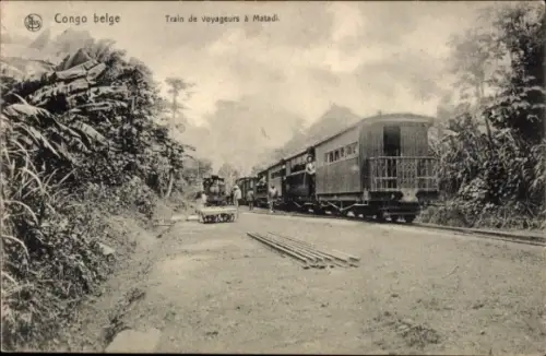 Ak Matadi DR Kongo Zaire, Personenzug