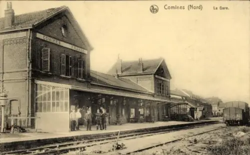 Ak Comines Nord, Bahnhof, Gleisseite