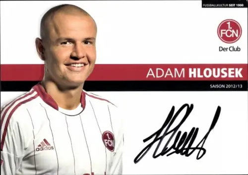 Autogrammkarte Fußballer Adam Hlousek, 1. FC Nürnberg, Autogramm