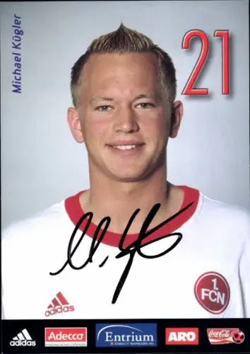 Autogrammkarte Fußballer Michael Kügler, 1. FC Nürnberg, Autogramm