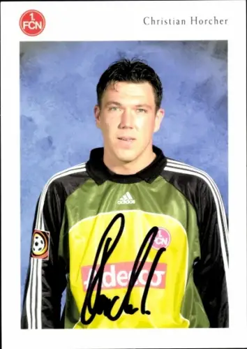 Autogrammkarte Fußballer Christian Horcher, 1. FC Nürnberg, Autogramm