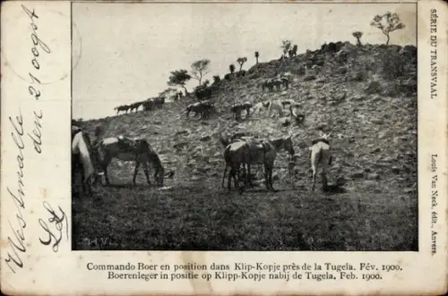 CPA Commando Boer en position dans Klip-Kopje pres de la Tugela