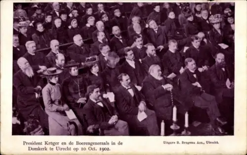 Ak President Krüger en de Boerengeneraals in de Domkerk te Utrecht 1902