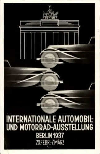 Künstler Ak Berlin Charlottenburg, Internationale Automobil und Motorrad Ausstellung 1937