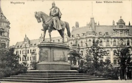 Ak Magdeburg an der Elbe,  Kaiser Wilhelm-Denkmal.
