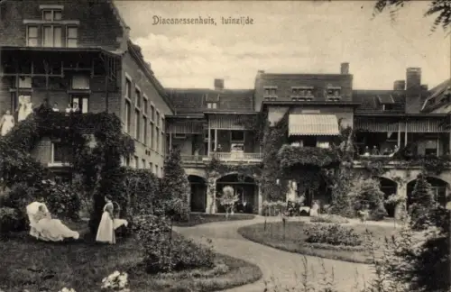 Ak Breda Nordbrabant Niederlande, Diakonessenhuis, Gartenansicht