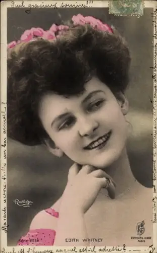 Ak Varieté Künstlerin Edith Whitney, Portrait