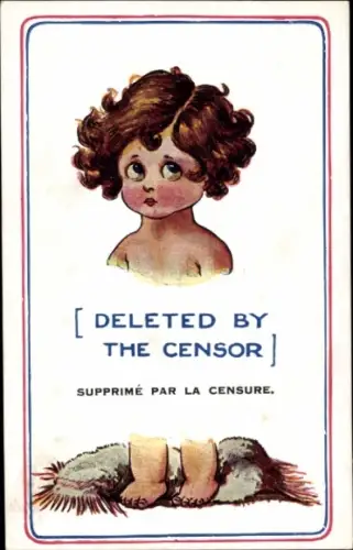 Künstler Ak Spurgin, F., Nacktes Mädchen, Deleted by the Censor