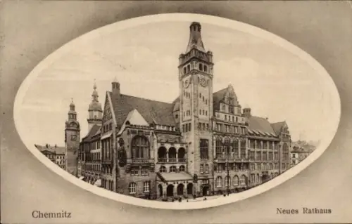 Ak Chemnitz in Sachsen, Neues Rathaus,  Architektur, 