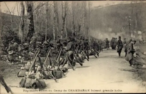 Ak Ein Regiment auf der Straße nach Camp Chambaran