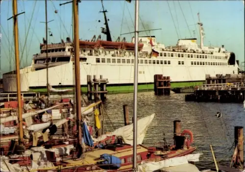 Ak Ostseebad Warnemünde Rostock, Fährschiff Warnemünde