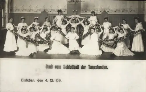 Ak Lutherstadt Eisleben, Schlussball der Tanzstunden, 1909