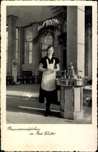 Ak Bad Elster im Vogtland, Brunnenmädchen, Innenansicht,  Szene, 1920er Jahre, Vintage