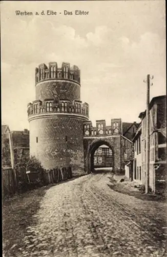 Ak Werben an der Elbe Altmark, Elbtor