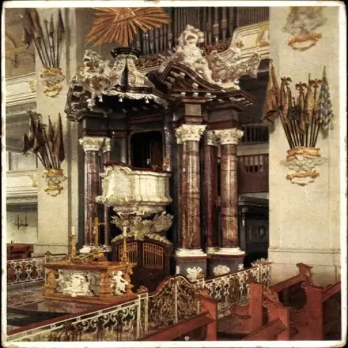 Ak Potsdam, Kanzel, Altar, Gruft, Farbenfotografie, Deutsche Kunstverlag